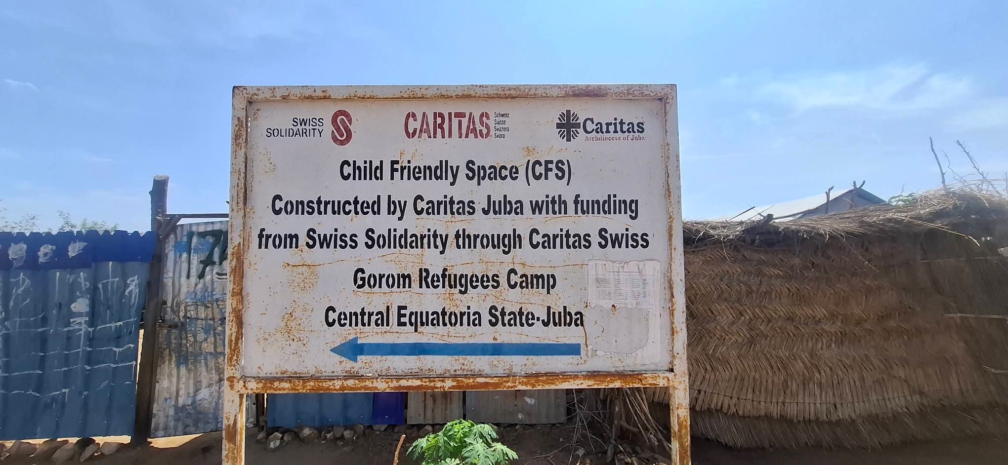 Child-Friendly Space established by Caritas Juba in Gorom Refugee Camp